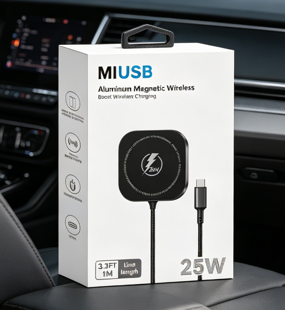 25w Qi2 Magnetic Wireless Charger Fast Charging Pad With Strong N52 Magnets Usb-c Wireless Charger for Smartphones