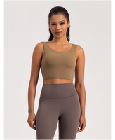 Nouveau soutien-gorge de sport sans couture en Spandex/Nylon pour femme, style européen et américain, bretelles non ajustables, sensation seconde peau, dos élégant, débardeur de yoga