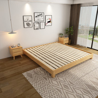 Cadre de lit king size moderne de type nordique, pliable, en bois massif, avec rangement, pour mobilier de chambre d'hôtel