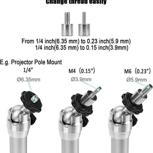 Adattatore convertitore da 1/4 di pollice con filettatura femmina a montaggio maschio M4/M6 per proiettore/fotocamera/treppiede/monopiede/testa a sfera - Product Image 6