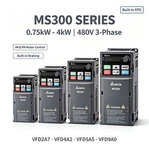 ไดรฟ์ AC Delta MS300 460V VFD 0.75-4kW รุ่น VFD2A7 VFD4A2 VFD5A5 VFD9A0 อินเวอร์เตอร์ 3 เฟส พร้อมระบบเบรก STO ในตัวสำหรับมอเตอร์ - Product Image 1