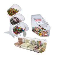 Bacs de présentation pour distributeur de bonbons en acrylique personnalisés, récipients de stockage d'aliments en vrac pour buffet de magasin de bonbons et comptoir de supermarché