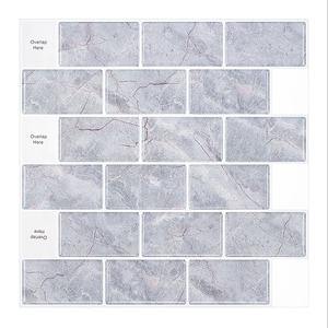 Pegatinas impermeables <span class=keywords><strong>para</strong></span> azulejo de <span class=keywords><strong>pared</strong></span>, 10 hojas, gris, mármol, Metro - Product Image 2