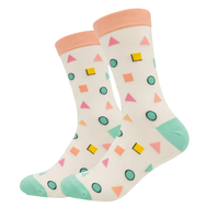 Vente en gros de chaussettes pour hommes de haute qualité avec logo personnalisé sur toute la surface, chaussettes amusantes, cool, fantaisie, respirantes, en coton, à motifs de dessins animés
