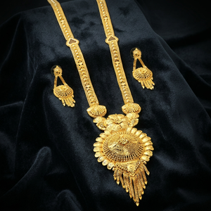 Collares largos de oro de 14K, 18K, 24K al por mayor, collares largos de diseño tradicional, conjunto de joyería de moda de latón dorado. - Product Image 1