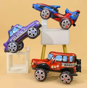 لعبة سيارة سباق ثلاثية الأبعاد جديدة 2022 بسعر الجملة من المصنع مقاس 22 بوصة لعبة سيارة كارتونية بالون قصدير للأولاد لتزيين حفلات عيد الميلاد