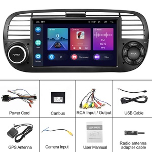 Podofo 7 ''Android Autoradio Autoradio avec Carplay & Android Auto GPS Wifi BT FM RDS HiFi Canbus pour <span class=keywords><strong>Fiat</strong></span> <span class=keywords><strong>500</strong></span> 2007-2015 - Product Image 6