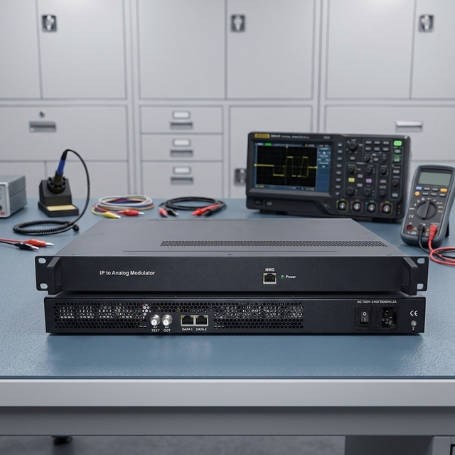 Professional IP to Analog Modulator 32 48 64 Channels PAL NTSC SECAM Digital to Analog signal Converter