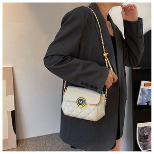 2025 nouveauté treillis motif femmes sac de luxe en cuir mat petit carré épaule sac à bandoulière dames travail bureau - Product Image 5