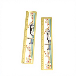 Professional Custom Plated Scenic Metal Bookmark Ruler for School Enrollment Gifts