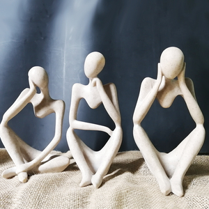 Nuevos productos de venta caliente, estatuas de pensador y esculturas de <span class=keywords><strong>hombre</strong></span> <span class=keywords><strong>pensante</strong></span>, modelo de artesanía de resina, figuritas coleccionables personalizadas - Product Image 3