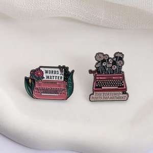 Spille in Lega di Zinco con Motivi Floreali e Cartoni Animati, Badge 'Love <span class=keywords><strong>Tortured</strong></span> Poets Department Words Matter' - Product Image 4