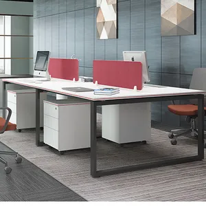 Mesa de Trabajo Modular para personal, muebles de oficina y comercial, estación de trabajo con 4 asientos, gran oferta