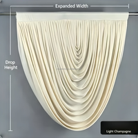 Muwei Simple Classique Élégant Moderne Professionnel Voilage en Soie Lactée pour Décoration de Scène de Mariage, Arche, Drapé, Cantonnière et Décoration Intérieure