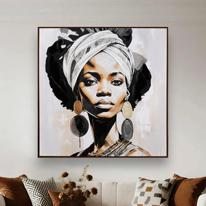 Tốt Nhất Bán New Phi Đen Người Phụ Nữ Nghệ Thuật Graffiti Áp phích Và In Trừu Tượng Châu Phi Cô Gái Chất Lượng Cao Bức Tranh Vải - Product Image 3