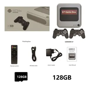 כיכר Gamebox G7 אנדרואיד טלוויזיה קונסולת 128GB עם 40000 משחקי לחימה רטרו וידאו משחק נגן תמיכה WiFi 4K עם 50 אמולטורים