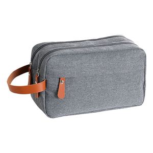 Lined Water Resistant Polyester Fashion Zipper Soft Handle Cosmetic Bag for <b>Men</b> for Makeup Travel - Product Image 1
