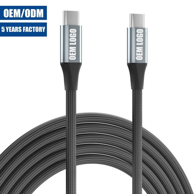 Wholesale Customized USB-C to USB-C 100W/6A 1M/3.3FT Nylon Fast Charging Anti-break OEM Data Cable for Earphone