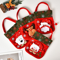 Sac cadeau recyclable et réutilisable à cordon de Noël prêt à être expédié pour le stockage de Noël