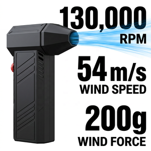 Ventilateur turbo ultra-puissant 130000 tr/min avec moteur sans balais, ventilateur portable pour le camping et dépoussiéreur d'air pour clavier et PC - Product Image 1