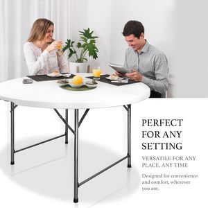 Best-seller en usine <span class=keywords><strong>Table</strong></span> <span class=keywords><strong>ronde</strong></span> <span class=keywords><strong>pliante</strong></span> en deux de style moderne de 5 pieds <span class=keywords><strong>Table</strong></span> en plastique HDPE pour événements en plein air - Product Image 3