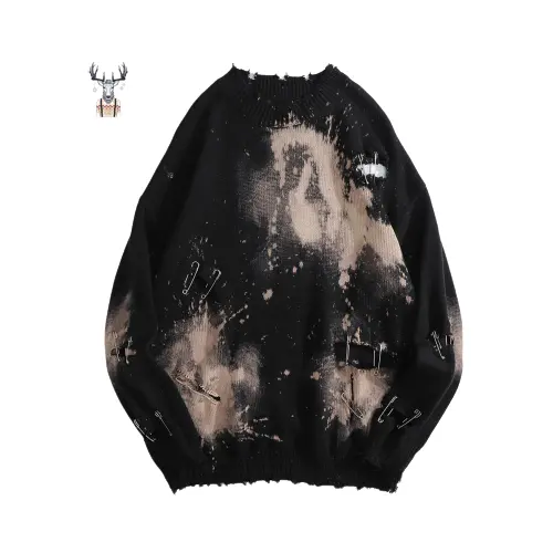 Customized High Quality Knitting Organic Cottons Printed Designer Pullover Sweater Men