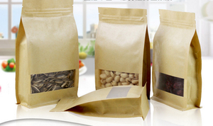 Bolsas de <span class=keywords><strong>café</strong></span> personalizadas, embalaje ecológico, fábrica, paquete artesanal barato, bolsa de comida China con ventana impresa, rápida, de papel Kraft - Product Image 2