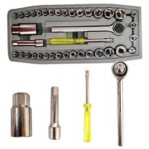 Ensemble d'outils de réparation pour la maison et la voiture, 40 pièces, jeu de douilles à cliquet de 1/4 et 3/8 pouces avec clé à cliquet et tournevis, boîte à outils mécanique complète - Product Image 4