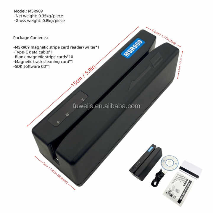 MSR909 Magnetic Card Reader Writer Encoder - 3 Track Device