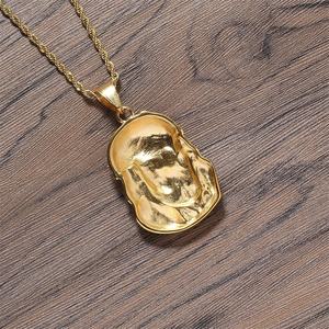 Chaîne Hip Hop en acier inoxydable doré et collier avec pendentif CZ homme <span class=keywords><strong>jésus</strong></span> - Product Image 5