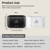 Diffuseur d'huiles essentielles à flamme OEM ODM 200 ml, humidificateur portable électronique USB, diffuseur d'arômes à flamme 3D pour la maison et la chambre