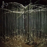 Décoration de Noël en fibre optique LED KEPUAI, RGBW 8 couleurs, 3 m de longueur, rideau de lumières en fibre optique, éclairage ambiant scintillant