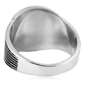 yunnique Men's <b>Titanium</b> Steel <b>Ring</b> Number 13 Geometric Design Steel Color Gift Jewelry - Product Image 3