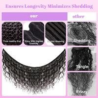 MS Beauty 15A 100% Cheveux Chinois Vierges Remy, Tissage à Double Trame Faite à la Machine, Ondulations Naturelles, Lots de 100g, Couleur Naturelle pour Femme Noire