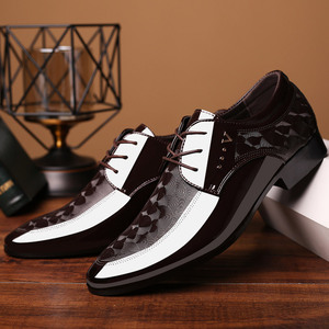Point Toe PU cuero superior con cordones cómodo diseño de moda al por mayor Zapatos de vestir para hombres - Product Image 5