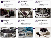Capsules d'extrait d'églantier noir, complément alimentaire à base de plantes, formule personnalisée sous marque privée, pour adultes, fabrication OEM, approvisionnement en gros