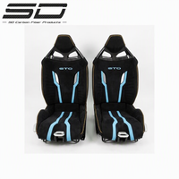 Kursi Bucket Gaya STO Berkualitas Tinggi SD untuk Lamborghini Huracan, Warna & Logo Dapat Disesuaikan, Serat Karbon + Alcantara / Kulit