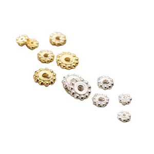 4-7mm S925 Silber Kreis Blumen perlen Spacer Perlen für Schmuck herstellung DIY Armband Halskette Armreif