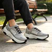 Chaussures de marche décontractées pour hommes avec logo personnalisé, lacets, antidérapantes, légères, confortables, avec empeigne en mesh et semelle en caoutchouc