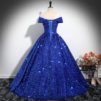 Robes de Quinceañera scintillantes à sequins, style princesse, pour fête d'anniversaire, modèle épaules dénudées, directement de l'usine
