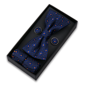 En gros Coffret cadeau de nœuds <span class=keywords><strong>papillon</strong></span> en soie pour <span class=keywords><strong>homme</strong></span>, pour mariage, avec pochette de costume et boutons de manchette - Product Image 2