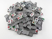Jeu de Mahjong Américain Automatique en Acrylique Argenté Scintillant, Base Noire de Luxe, Tuiles Argentées Étincelantes, Ensemble de Jeu Portable