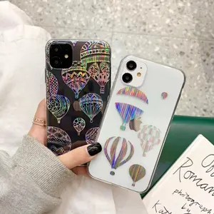 手机电镀印刷tpu手机壳适用于iPhone 13 pro max女孩和女士彩色气球手机壳适用于iPhone 11