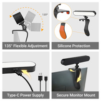 Support d'écran LED avec lumière intégrée et télécommande tactile, 3 modes de couleur, éclairage d'appoint pour écran d'ordinateur pour vidéoconférence