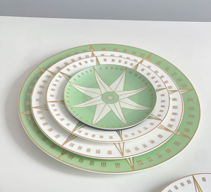 Juego de 4 Platos de Porcelana China con Diseño de Estrella de la Suerte, Chapados en Oro, Ecológicos, Estilo Moderno, para Regalos - Product Image 2