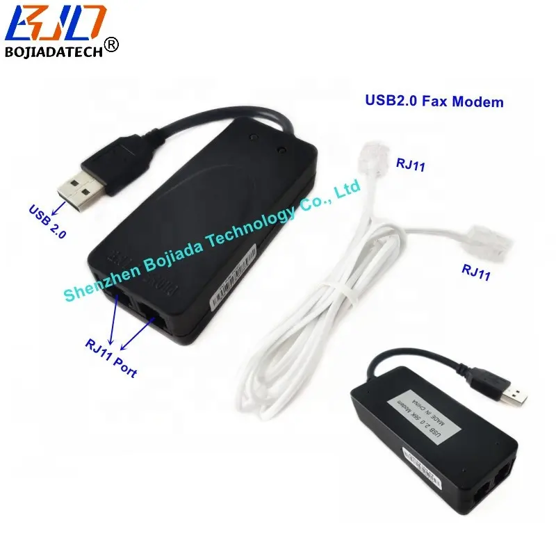 외부 팩스 모뎀 듀얼 RJ11 포트 USB 커넥터 CX93010 다이얼 업 56Kbps V.92 V.90 발신자 ID 지원 Win 7 8 10 11 리눅스