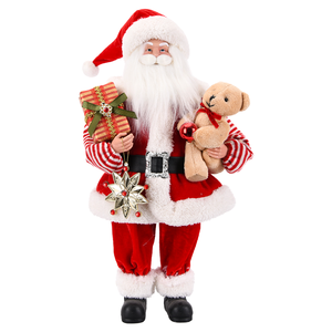 Figurine de Père Noël à manches rayées avec <span class=keywords><strong>ours</strong></span> flocon de neige doré pour la <span class=keywords><strong>d</strong></span>écoration de cheminée de Noël - Product Image 2
