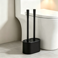 Ensemble de brosse et déboucheur de toilettes de qualité supérieure, kit de nettoyage de salle de bain 2 en 1 avec support de rangement