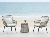 Offre Spéciale : Ensemble de 3 Chaises en Rotin pour Patio avec Table d'Appoint – Mobilier d'Extérieur pour Balcon et Jardin