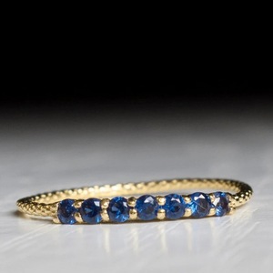 Anello sottile blu da donna, stile coreano minimalista retrò, gioiello alla moda per l'indice, idea regalo - Product Image 6